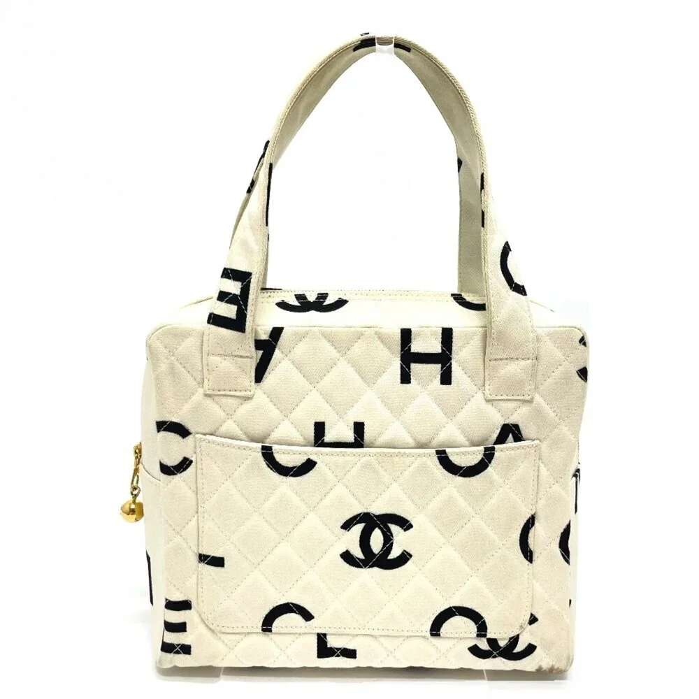 CHANEL Black Canvas Logo Tote Bag - Picture 2 of 13